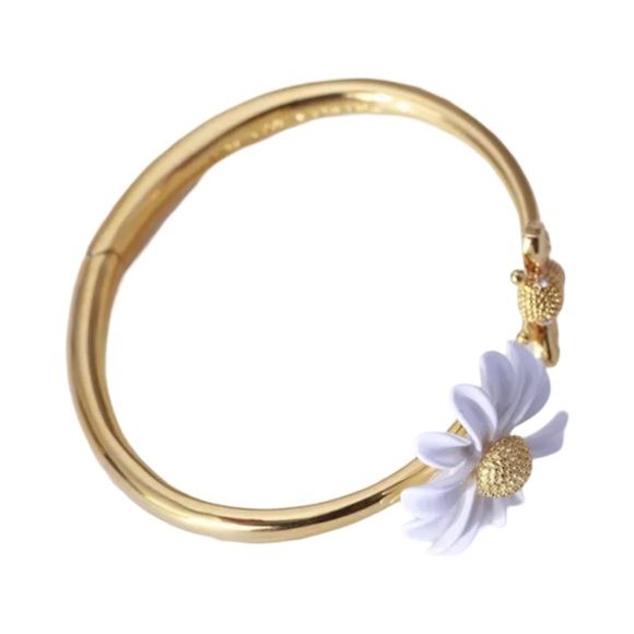 KATE SPADE • Into The Bloom Daisy Flower Bee Cuff Hinge Bracelet - Picture 3 of 6